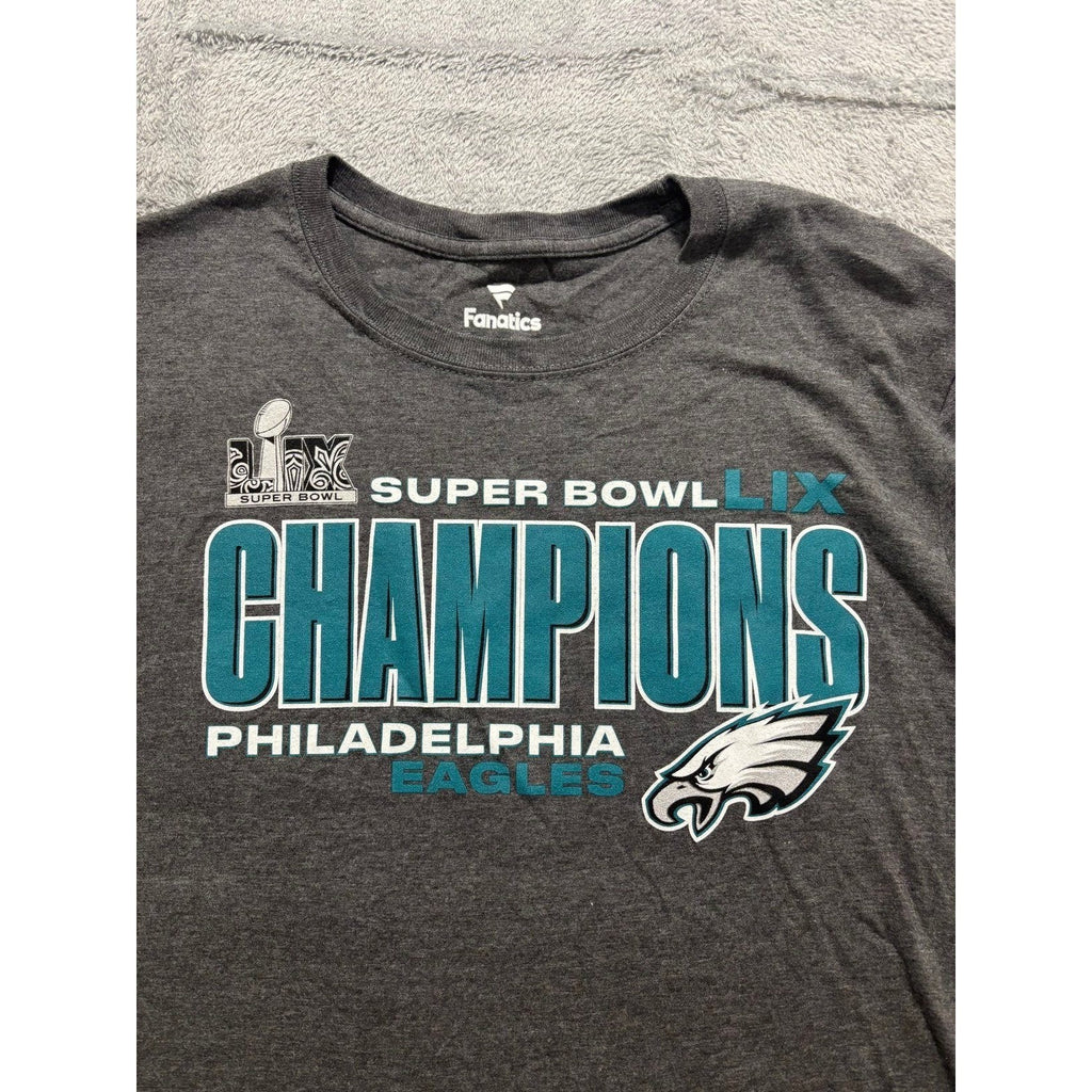 Fanatics M Gray Philadelphia Eagles Super Bowl LIX Champions Womens Shirt Casual