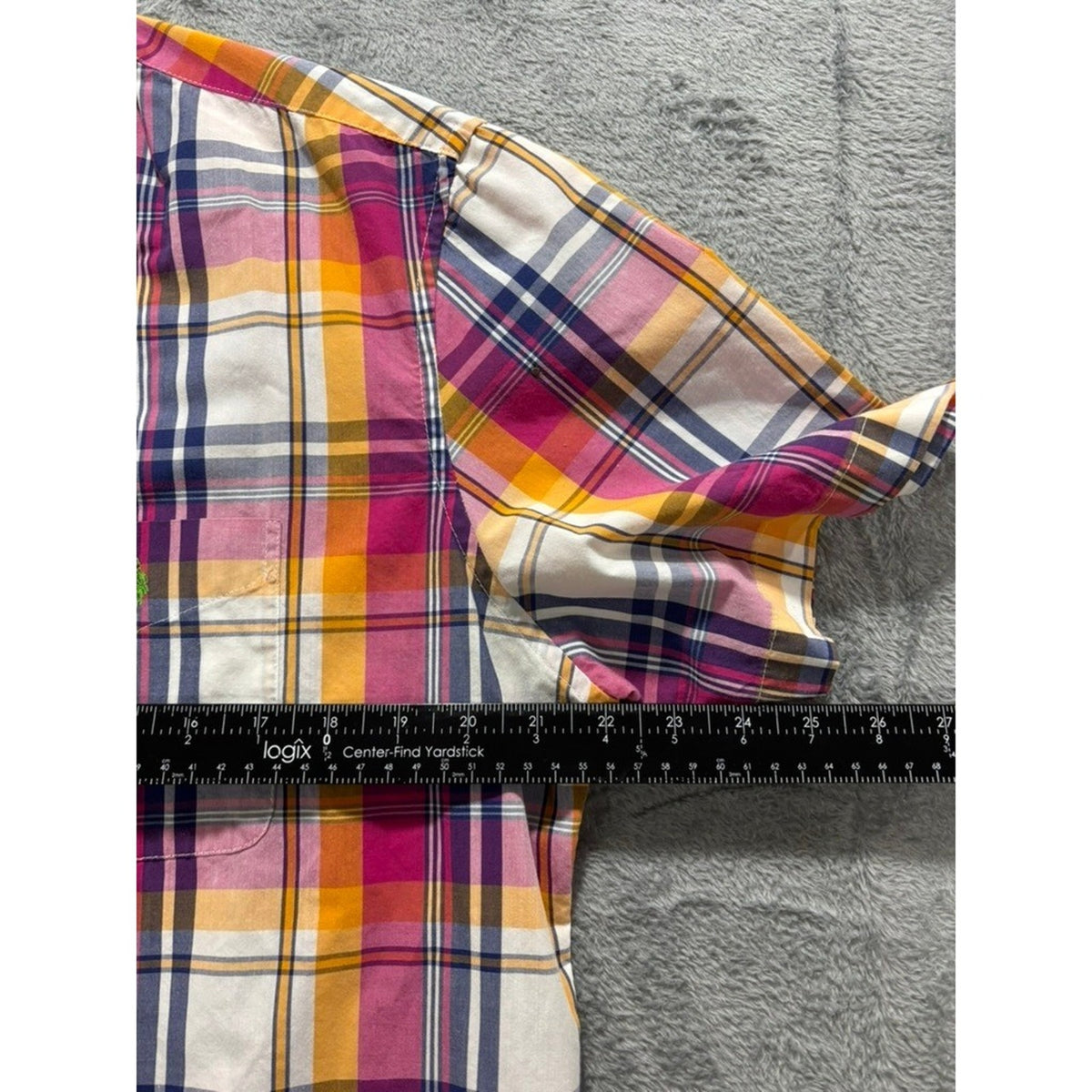 US Polo Assn Shirt Mens L Plaid Button Up Short Sleeve Multicolor Classic