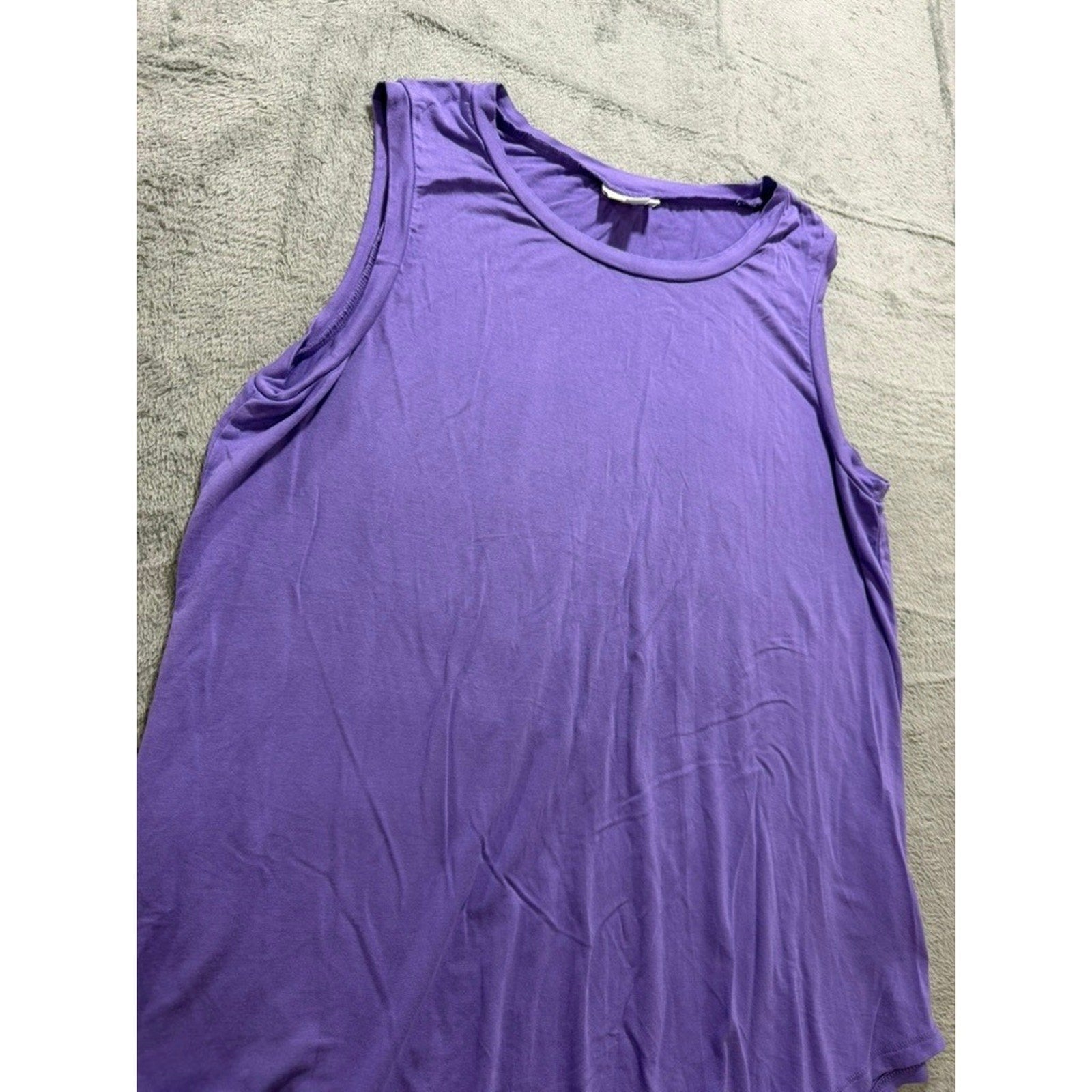 LuLaRoe Purple Sleeveless High Low Tank Tunic Womens L Rayon Blend Boho Casual