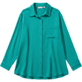 Belle Kim Gravel Teal Gauze Button Down Blouse Lightweight Top 1X Resort Casual