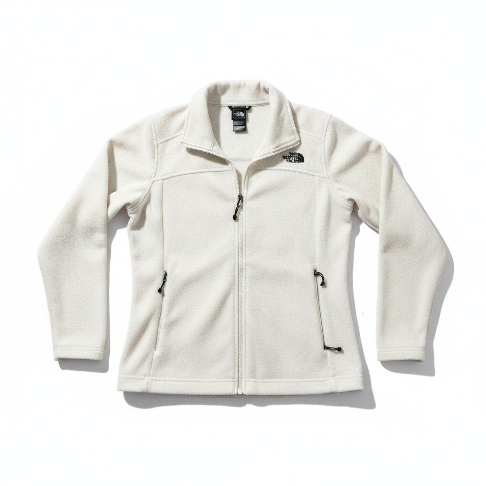 The North Face Womens L Cream Fleece Full Zip Jacket Casual Cozy Athleisure