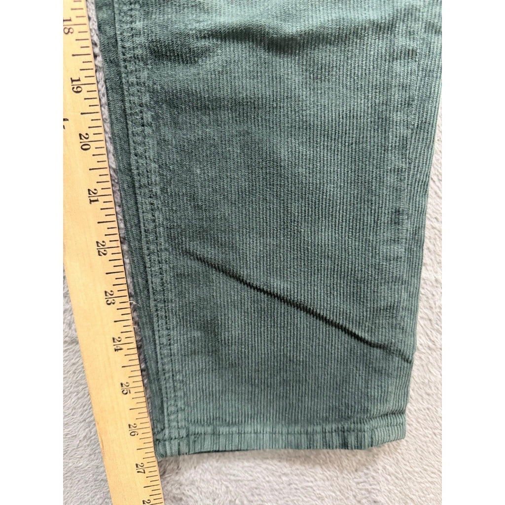 American Eagle 00 Womens Green Stretch Corduroy Straight Jeans High-Rise Boho