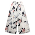 Solaris Style Womens S White Floral Wide Leg Pants Boho Vintage Casual