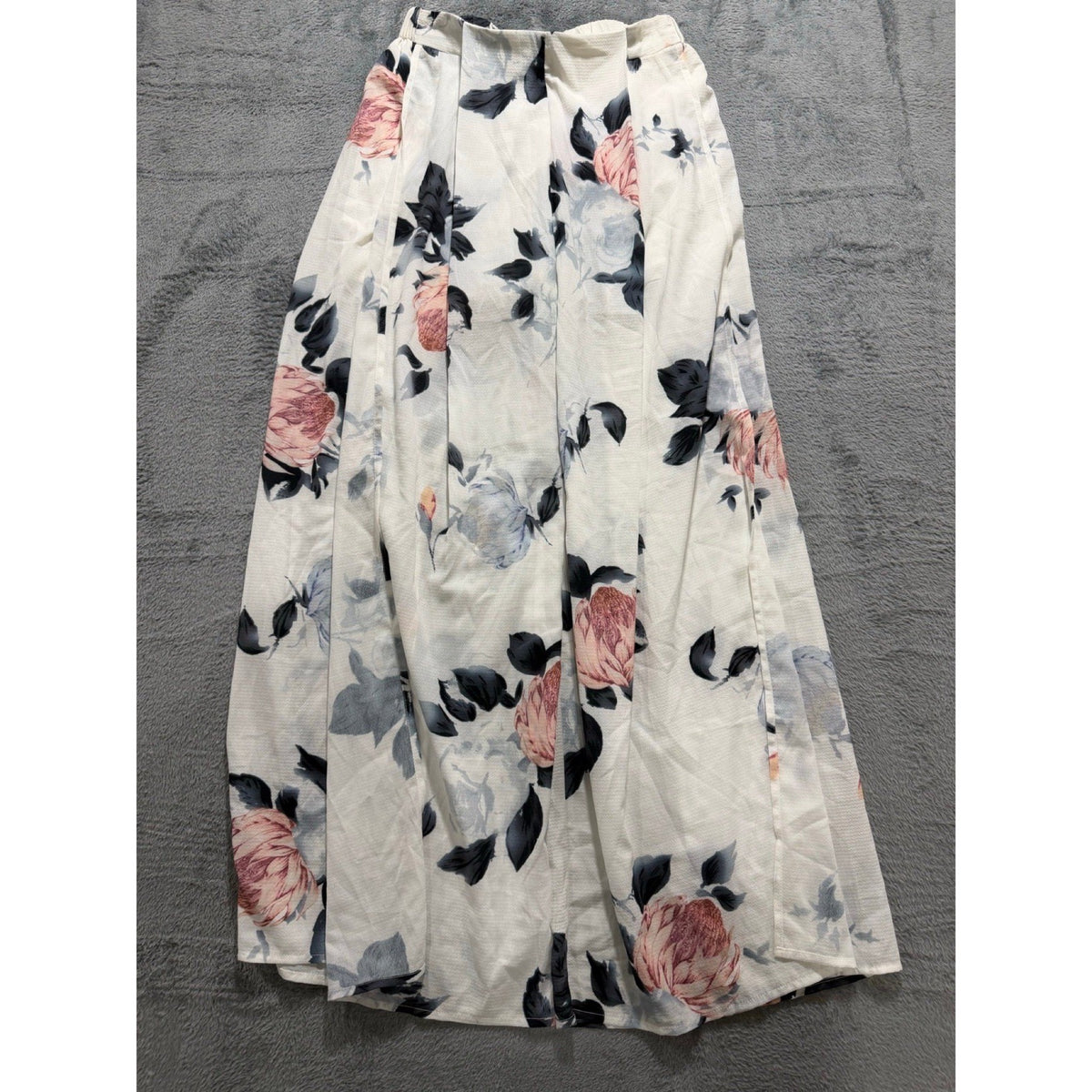 Solaris Style Womens S White Floral Wide Leg Pants Boho Vintage Casual