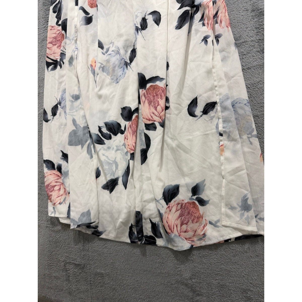 Solaris Style Womens S White Floral Wide Leg Pants Boho Vintage Casual