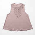 H.I.P. Womens XS Mauve Pink Lace Bib High Neck Sleeveless Tank Top