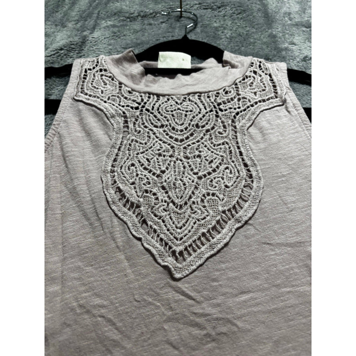 H.I.P. Womens XS Mauve Pink Lace Bib High Neck Sleeveless Tank Top