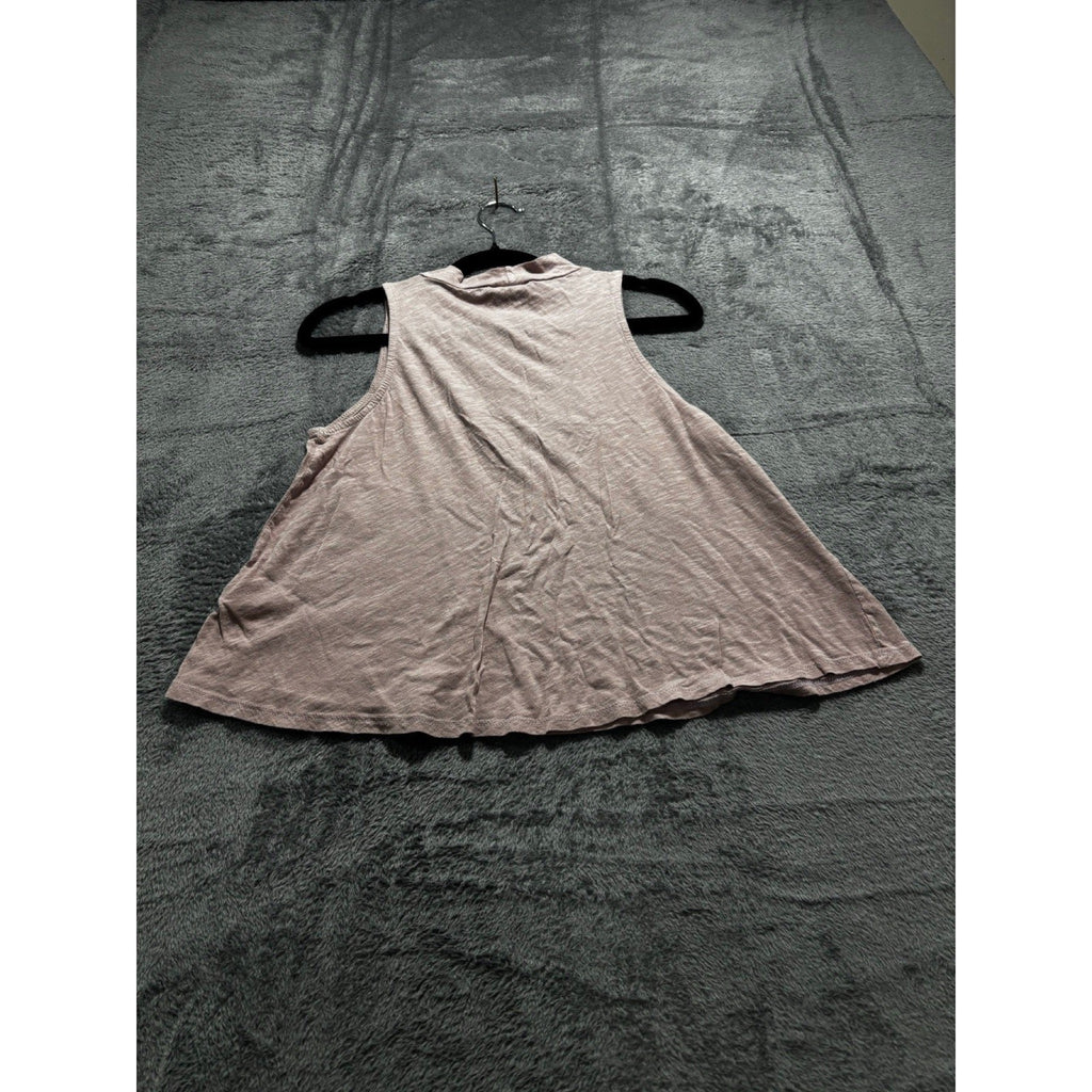 H.I.P. Womens XS Mauve Pink Lace Bib High Neck Sleeveless Tank Top