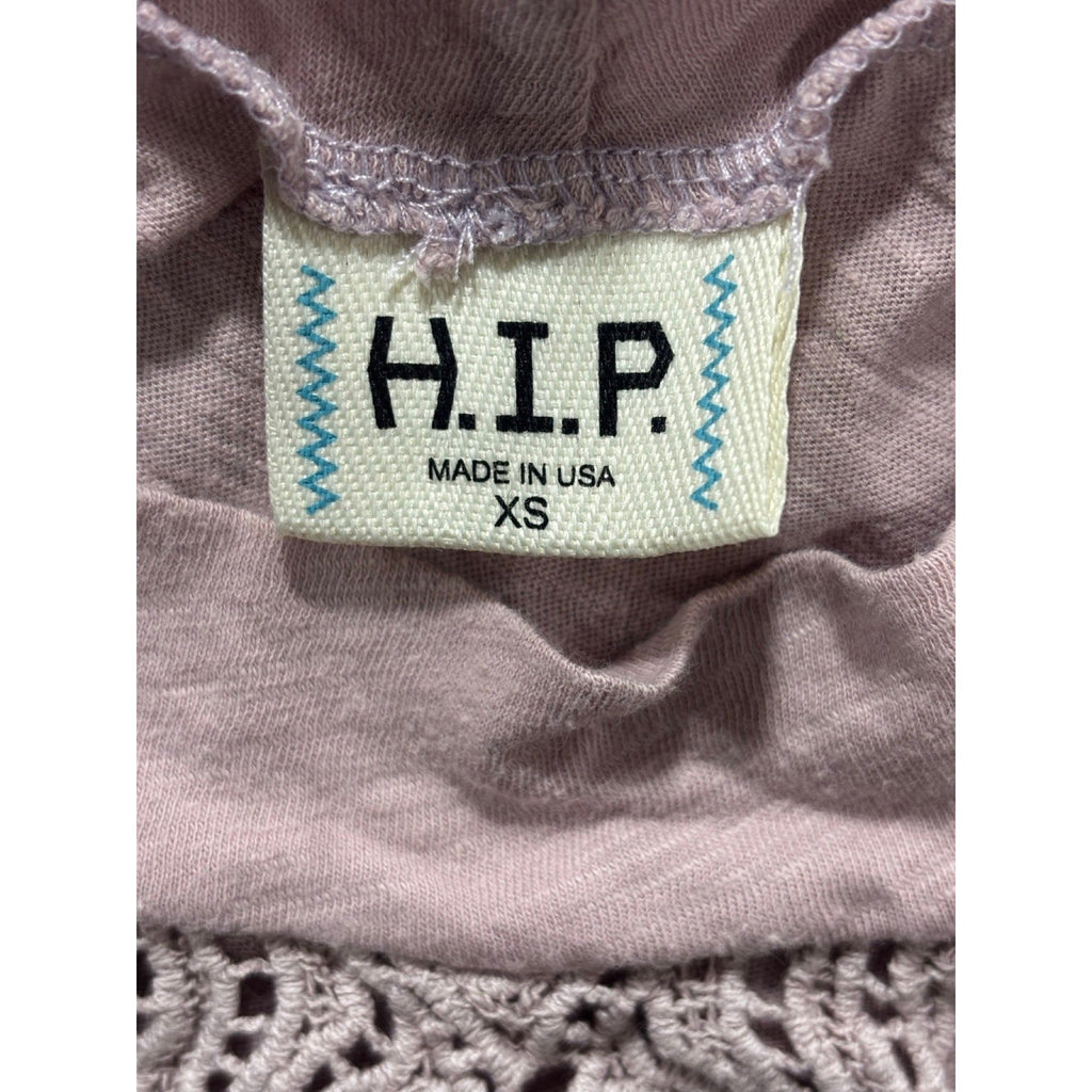 H.I.P. Womens XS Mauve Pink Lace Bib High Neck Sleeveless Tank Top