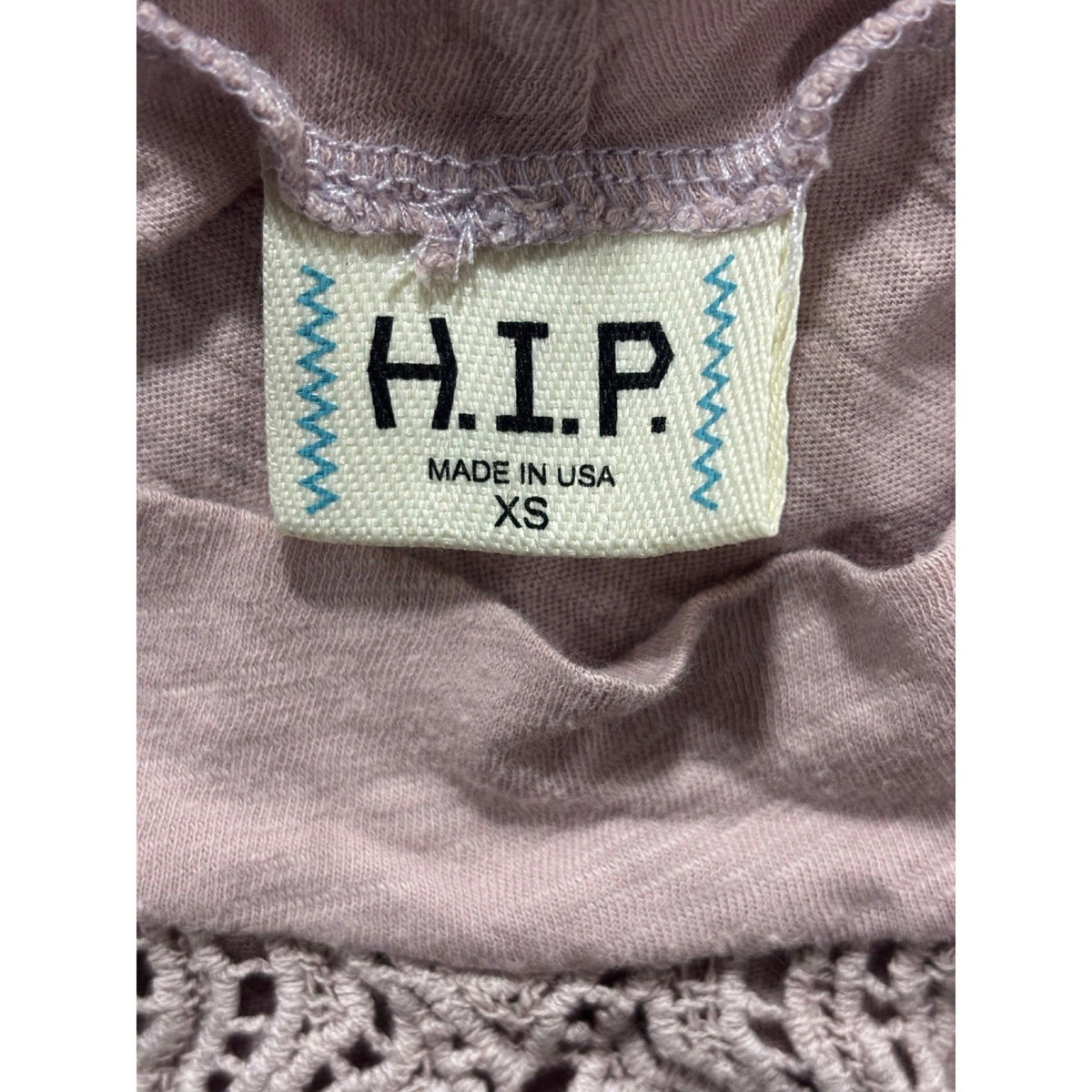 H.I.P. Womens XS Mauve Pink Lace Bib High Neck Sleeveless Tank Top