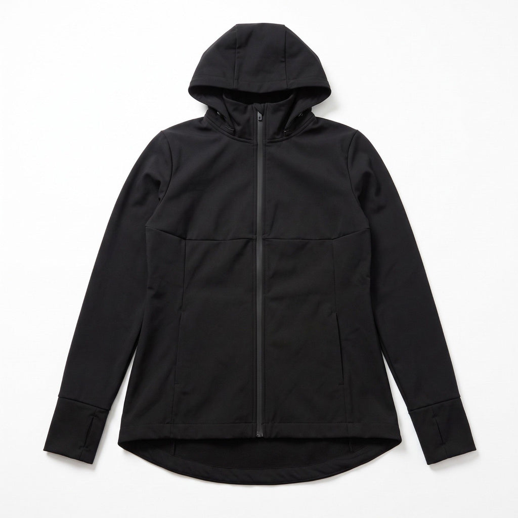 Sport-Tek Womens S Black Hooded Zip Softshell Jacket Athleisure Casual