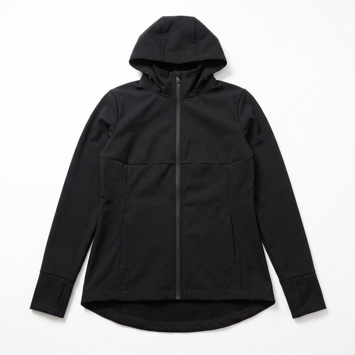 Sport-Tek Womens S Black Hooded Zip Softshell Jacket Athleisure Casual
