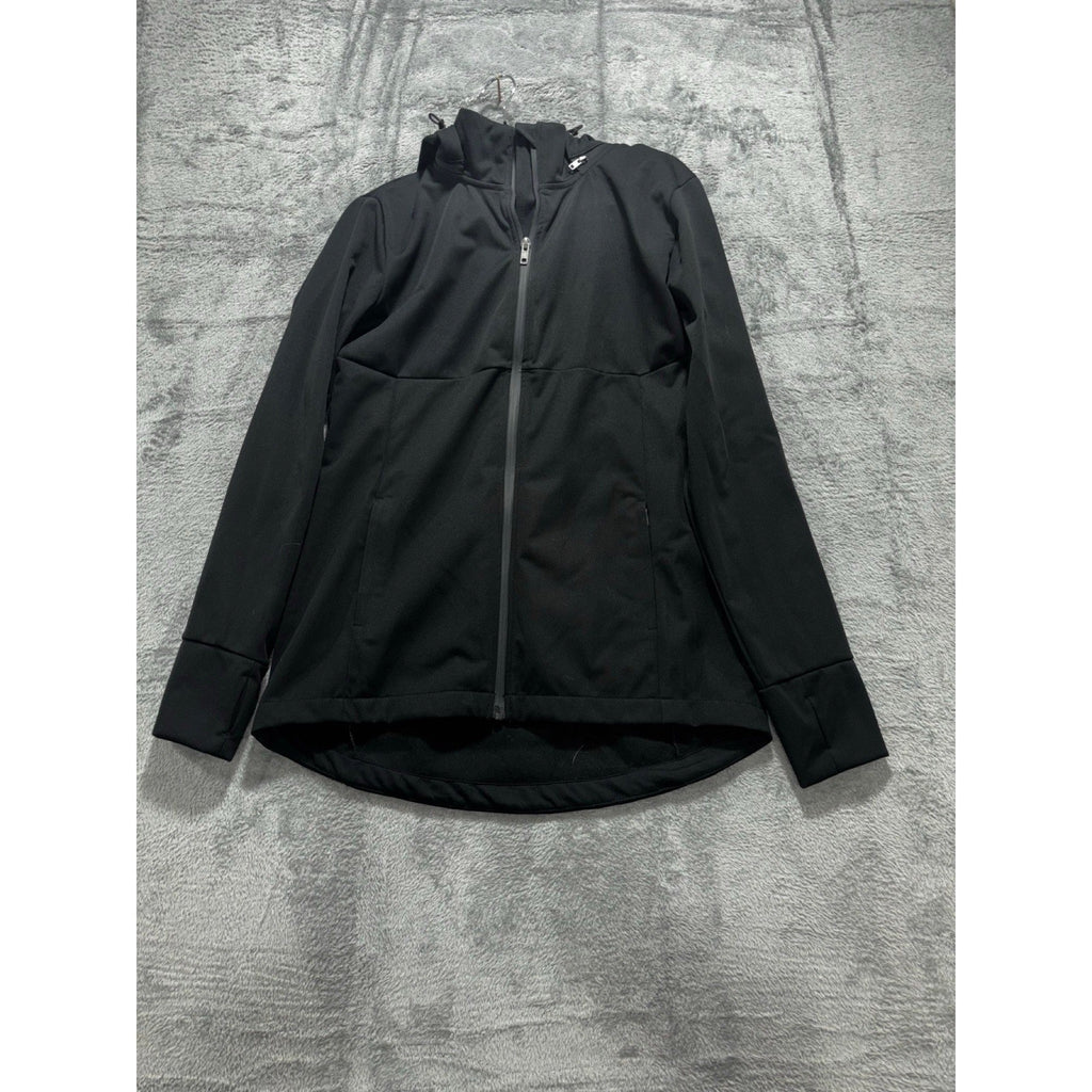Sport-Tek Womens S Black Hooded Zip Softshell Jacket Athleisure Casual