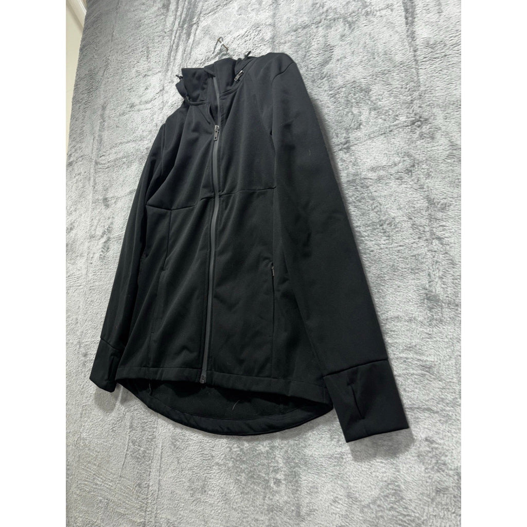 Sport-Tek Womens S Black Hooded Zip Softshell Jacket Athleisure Casual