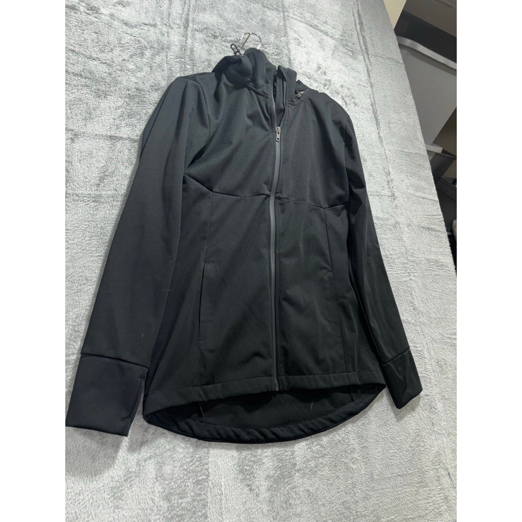 Sport-Tek Womens S Black Hooded Zip Softshell Jacket Athleisure Casual