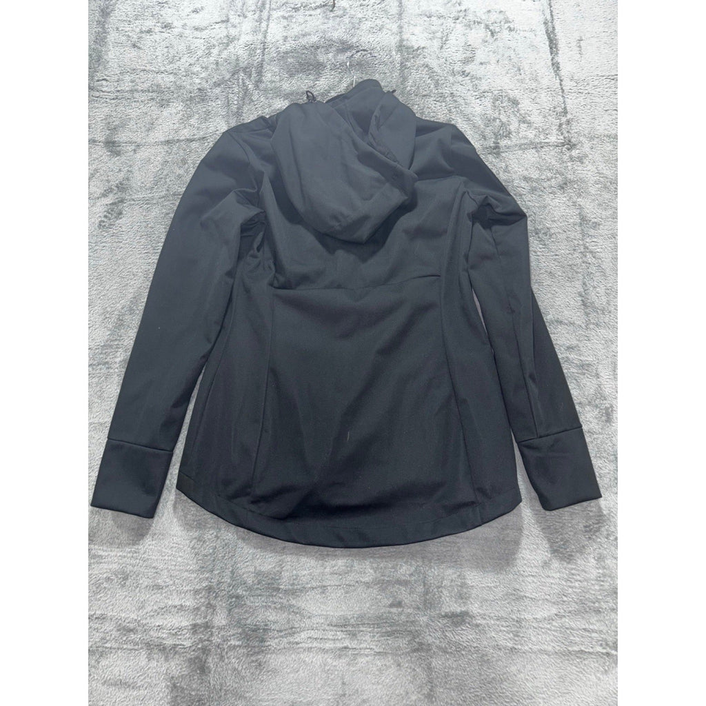 Sport-Tek Womens S Black Hooded Zip Softshell Jacket Athleisure Casual