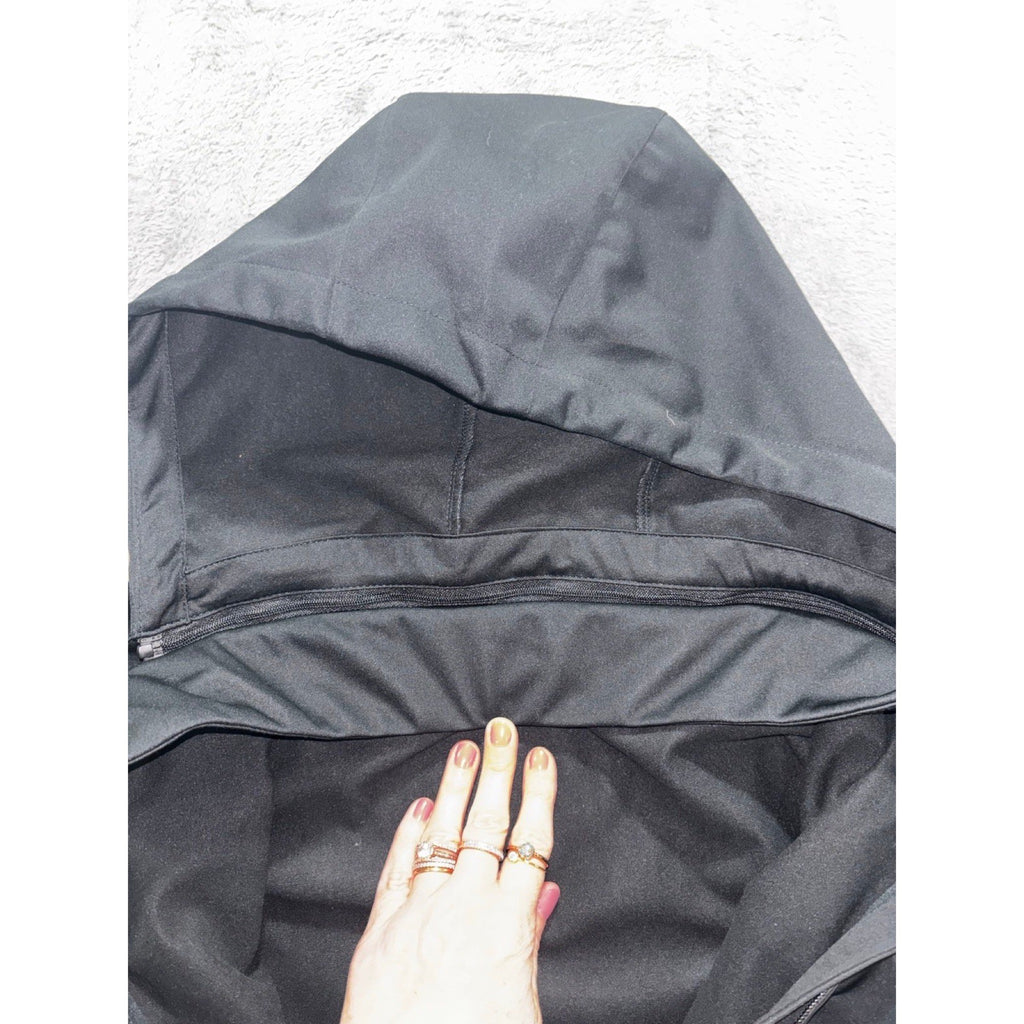 Sport-Tek Womens S Black Hooded Zip Softshell Jacket Athleisure Casual