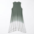 Alya XS Womens Green White Ombre Mock Neck High Low Dress Boho Casual