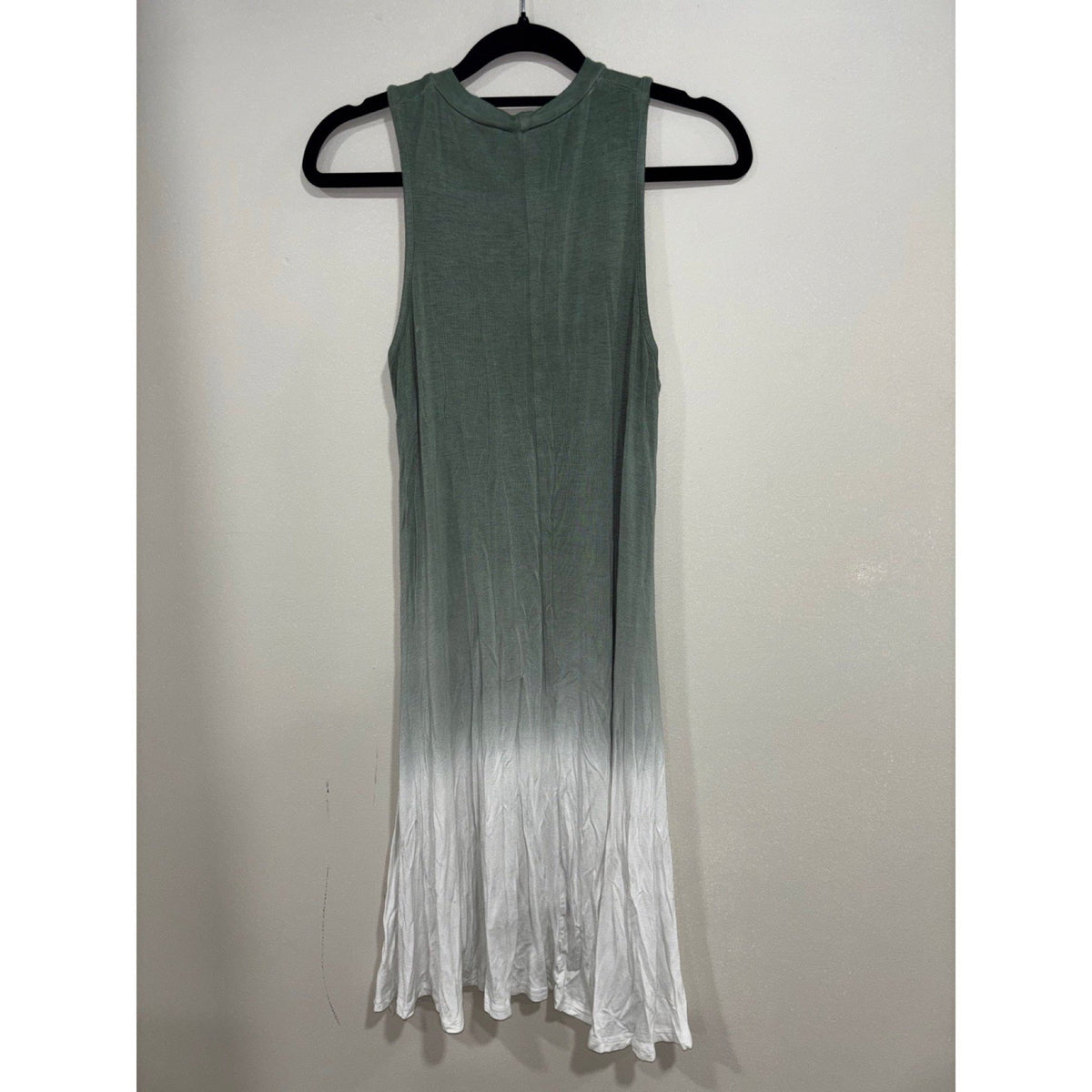 Alya XS Womens Green White Ombre Mock Neck High Low Dress Boho Casual
