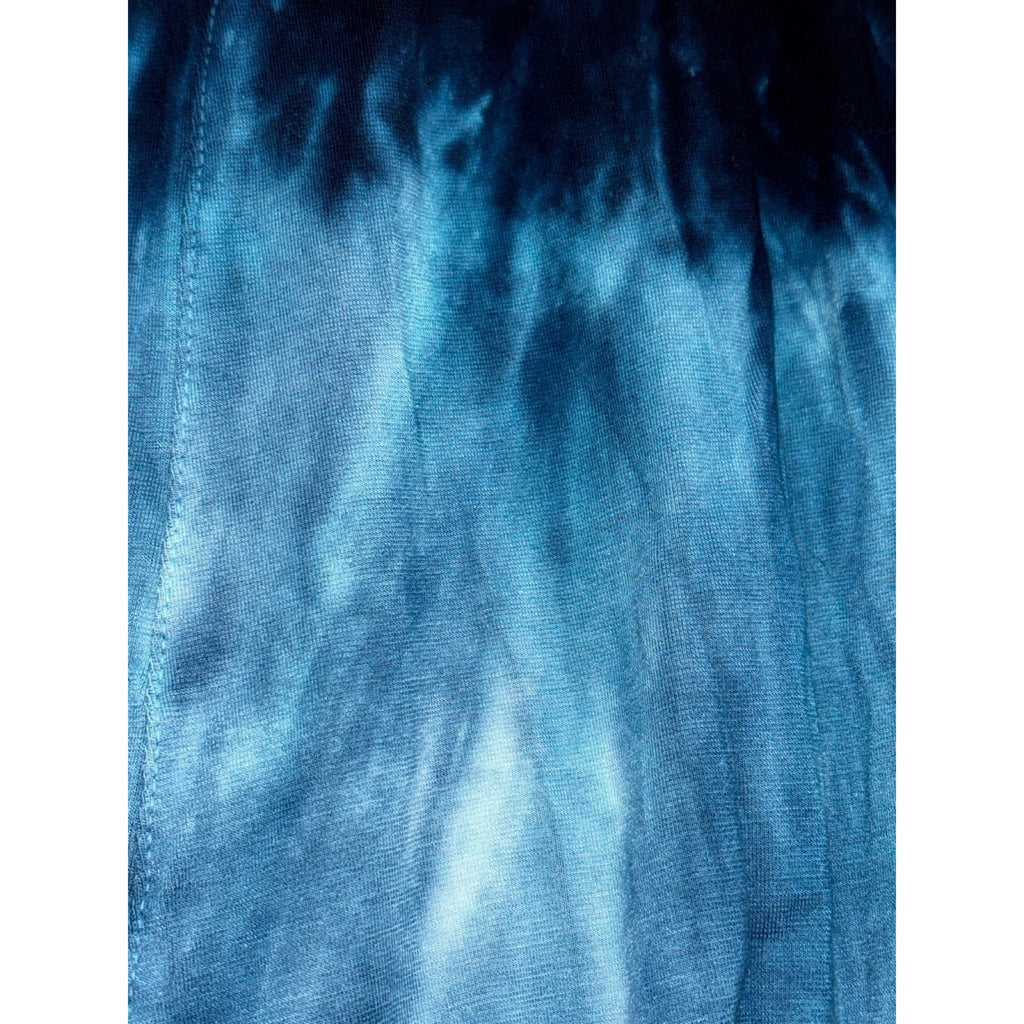 Raya Sun S Navy Blue Tie Dye Short Sleeve High Low Dress Womens Boho Casual