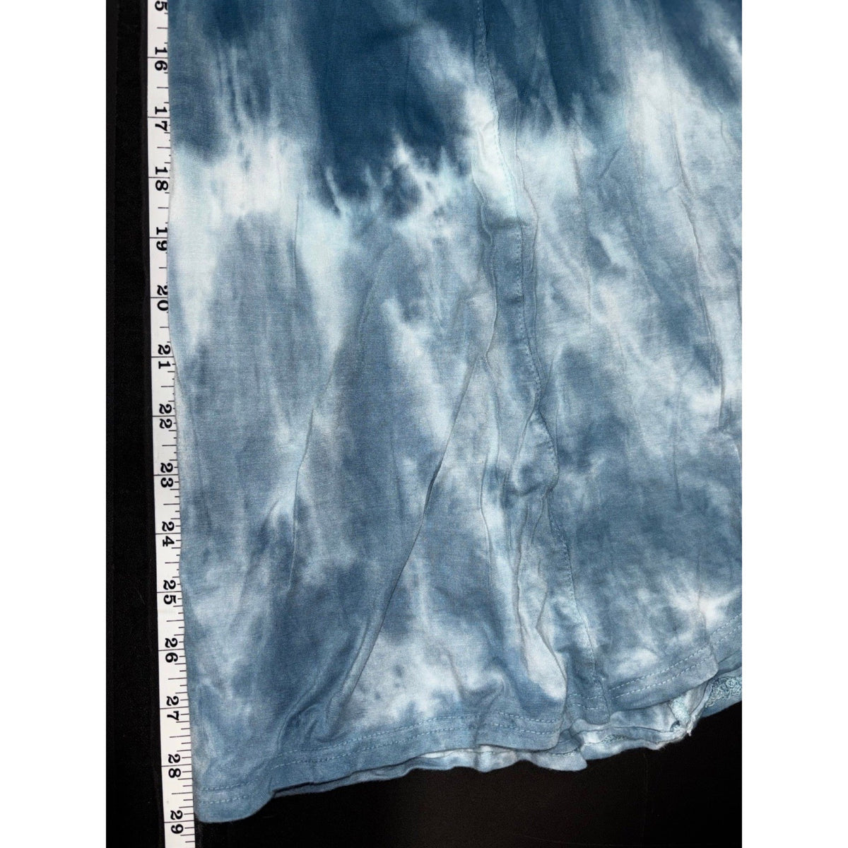 Raya Sun S Navy Blue Tie Dye Short Sleeve High Low Dress Womens Boho Casual