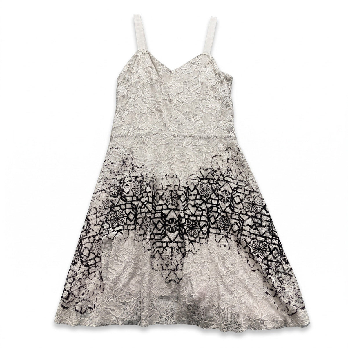 Free People S Womens Ivory Lace Sleeveless Printed Border Dress Boho