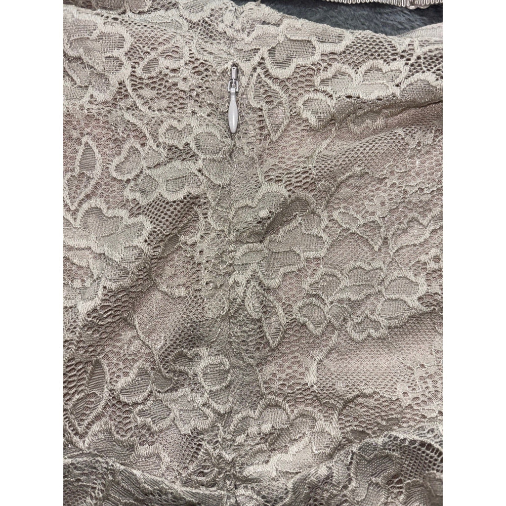Free People S Womens Ivory Lace Sleeveless Printed Border Dress Boho