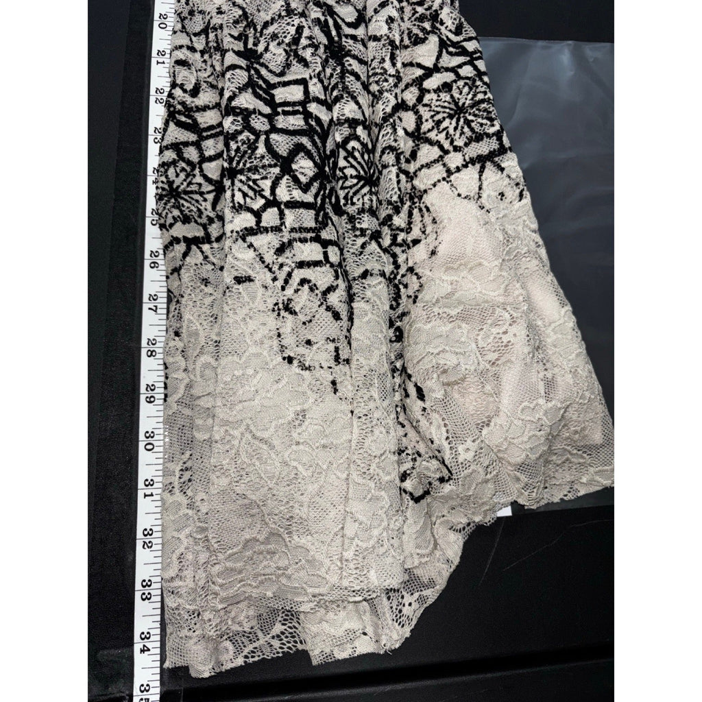 Free People S Womens Ivory Lace Sleeveless Printed Border Dress Boho