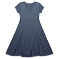 Nicki & Zoey M Blue Knit Fit and Flare Dress Womens Casual Short Sleeve