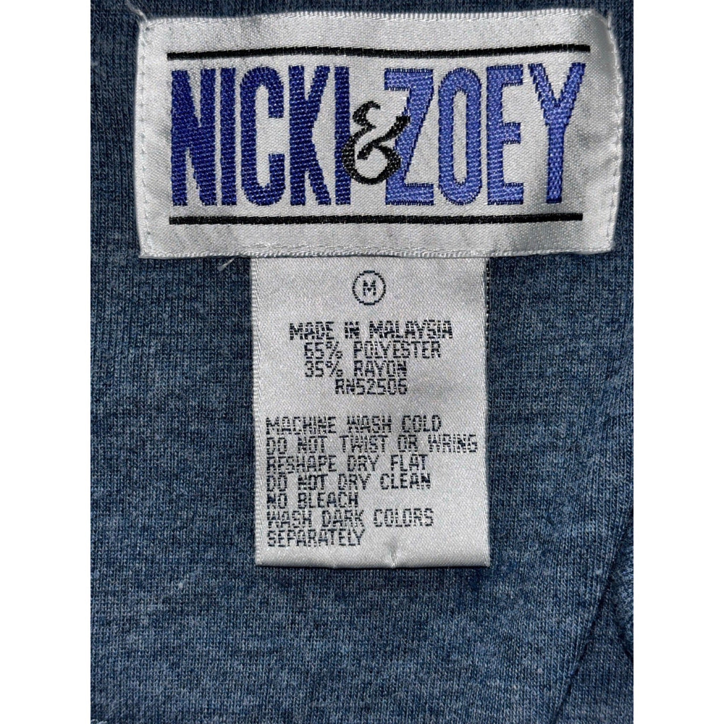 Nicki & Zoey M Blue Knit Fit and Flare Dress Womens Casual Short Sleeve