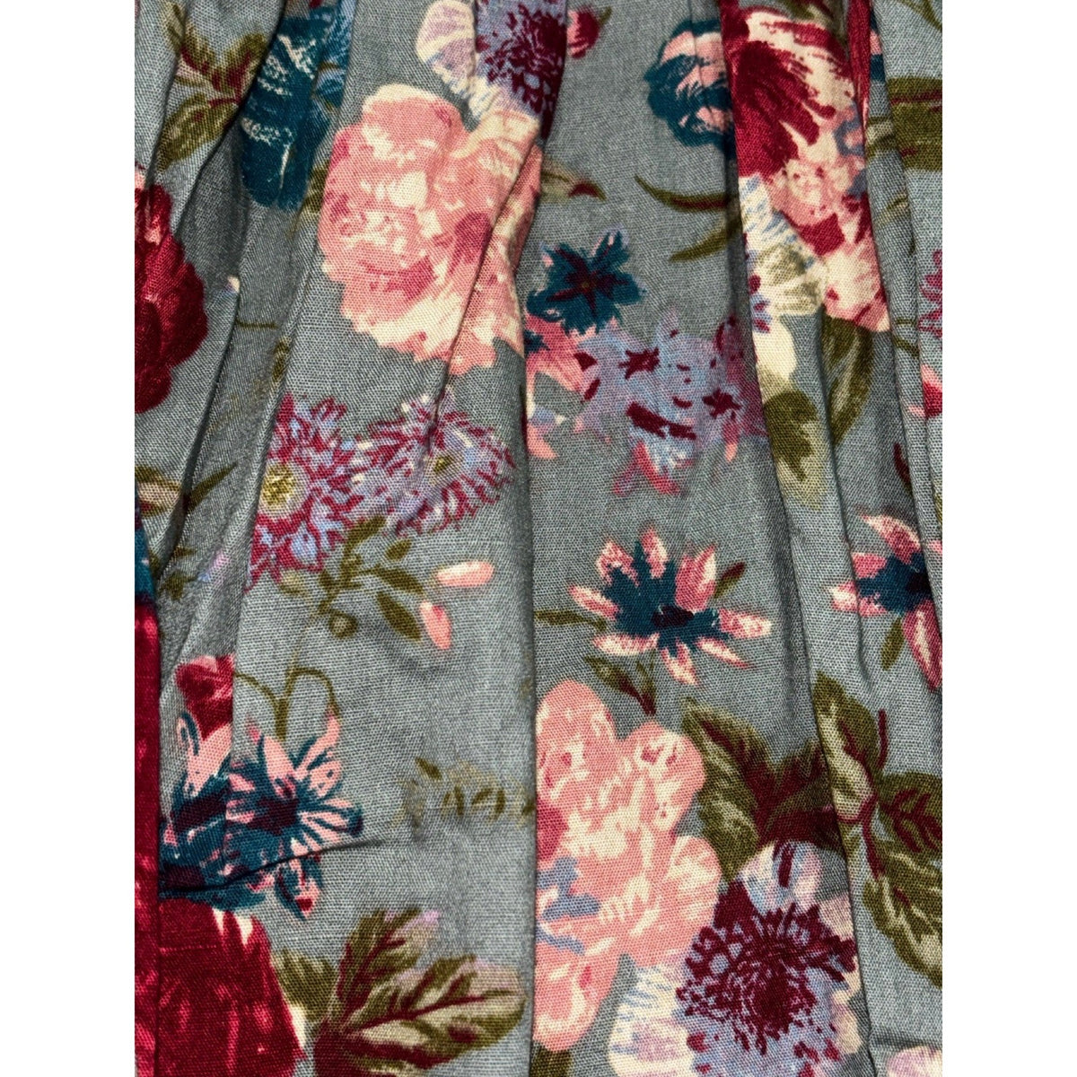 XXI Womens S Sage Green Floral Sleeveless V Neck Sundress Tie Sash Boho Dress