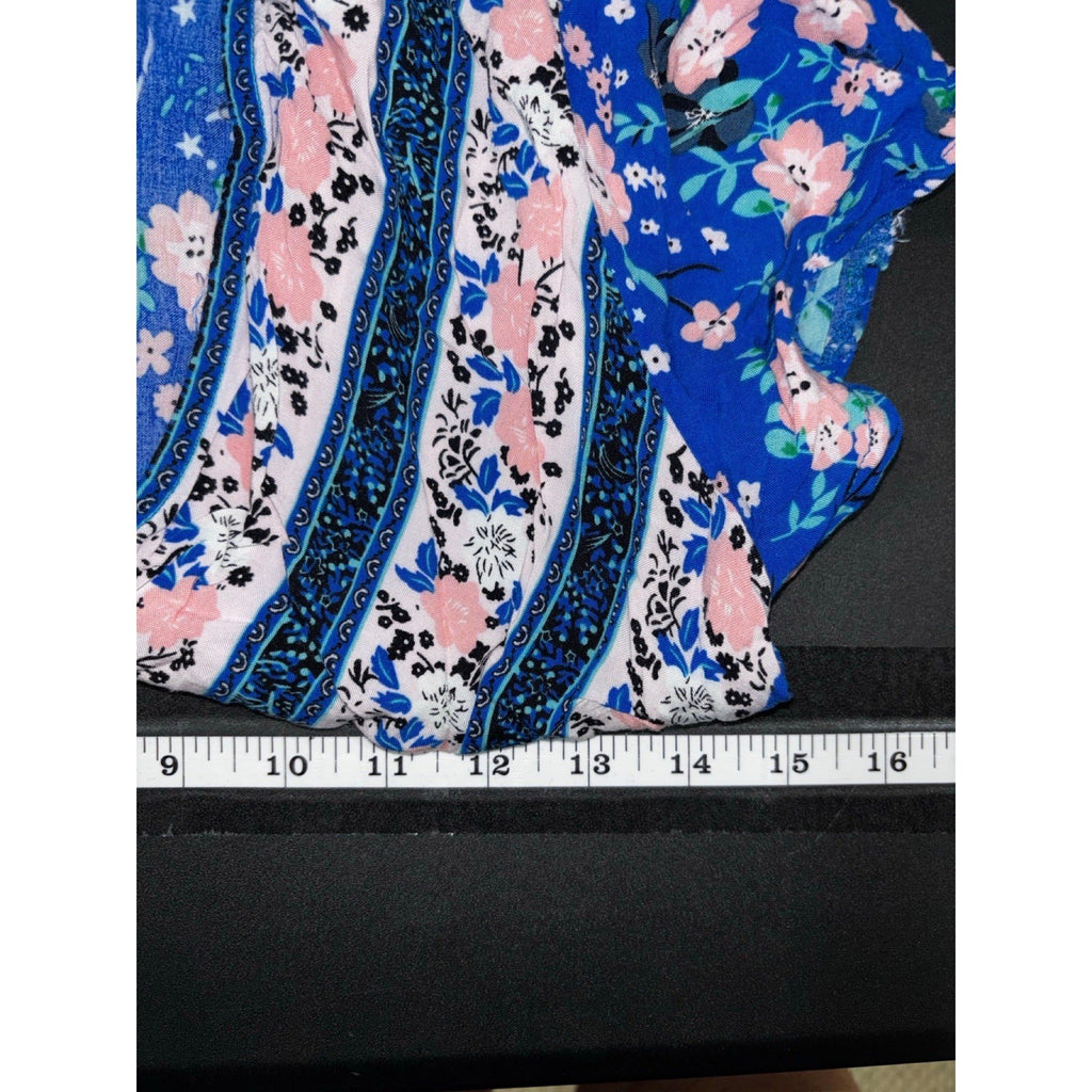 Zesica S Blue Floral Wrap Maxi Dress Womens Boho Casual Short Sleeve
