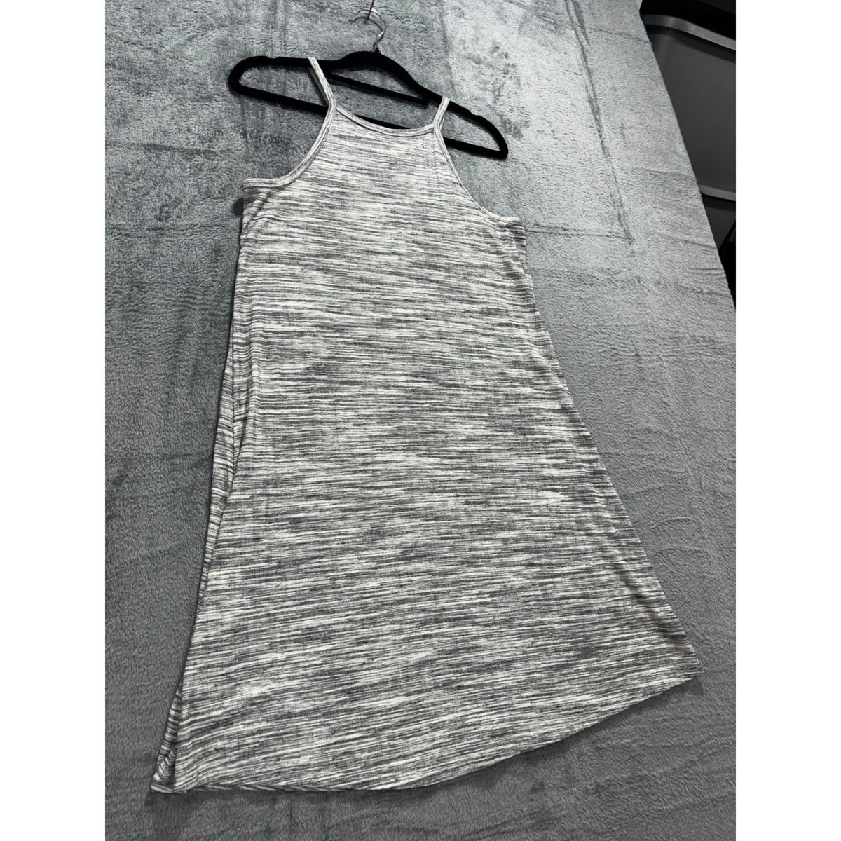 Olive + Oak XS Womens Gray Heathered Knit Halter Swing Dress Casual Boho Cozy