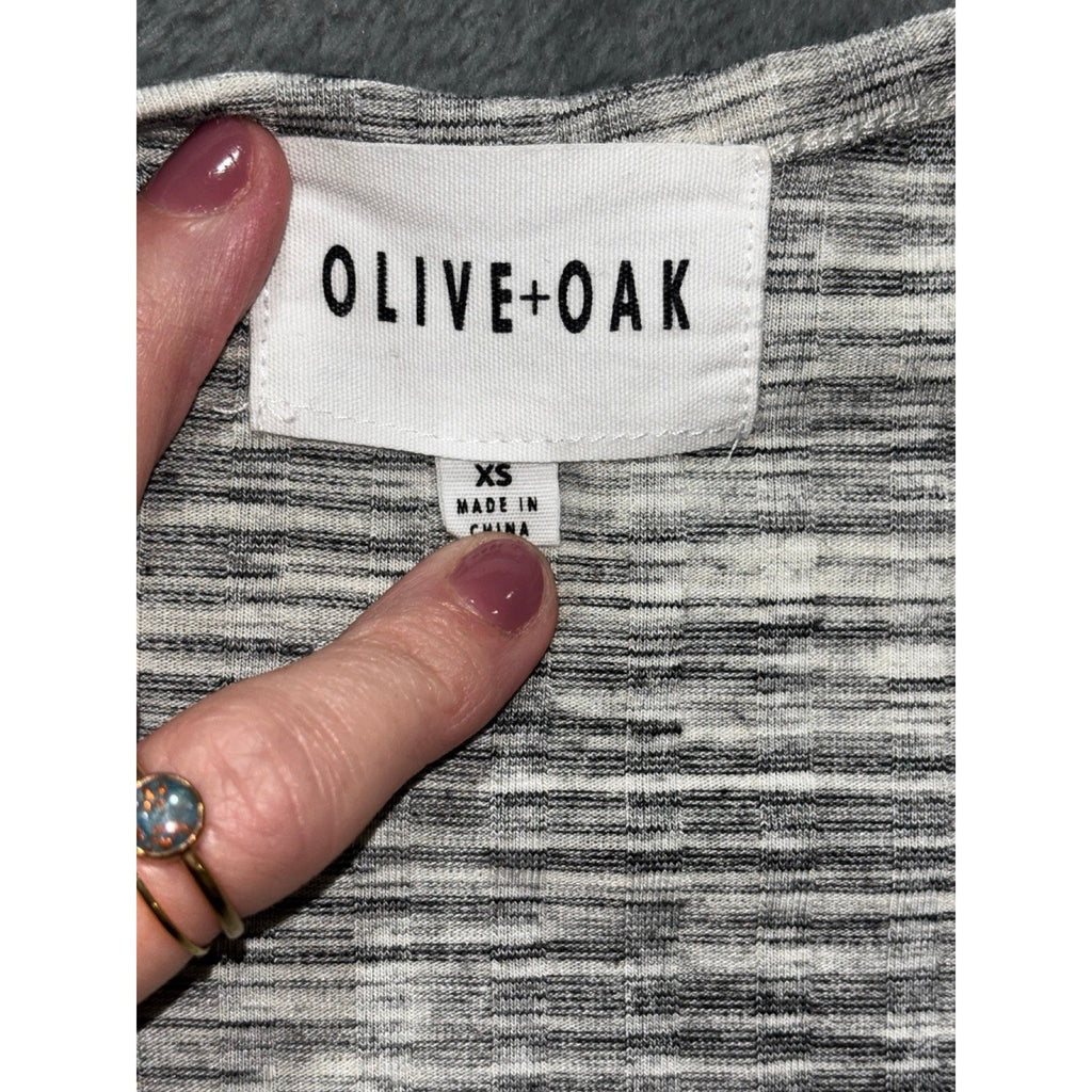 Olive + Oak XS Womens Gray Heathered Knit Halter Swing Dress Casual Boho Cozy