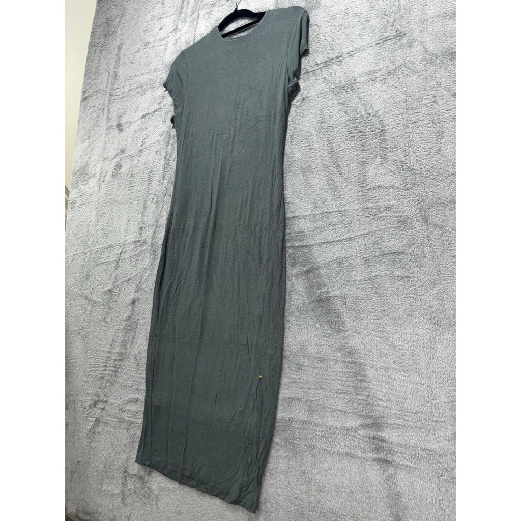 American Dream S Gray Womens Bodycon Midi Maxi Knit Dress Casual Minimalist Boho