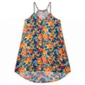 American Eagle Womens SM LONG Navy Floral Braided Halter Sundress Boho