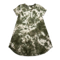 Ginger G S Olive Green Tie Dye Swing Dress Womens Boho Casual Short Sleeve