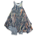 Nicholas K Womens S Blue Orange Tie Dye Handkerchief Hem Dress Boho