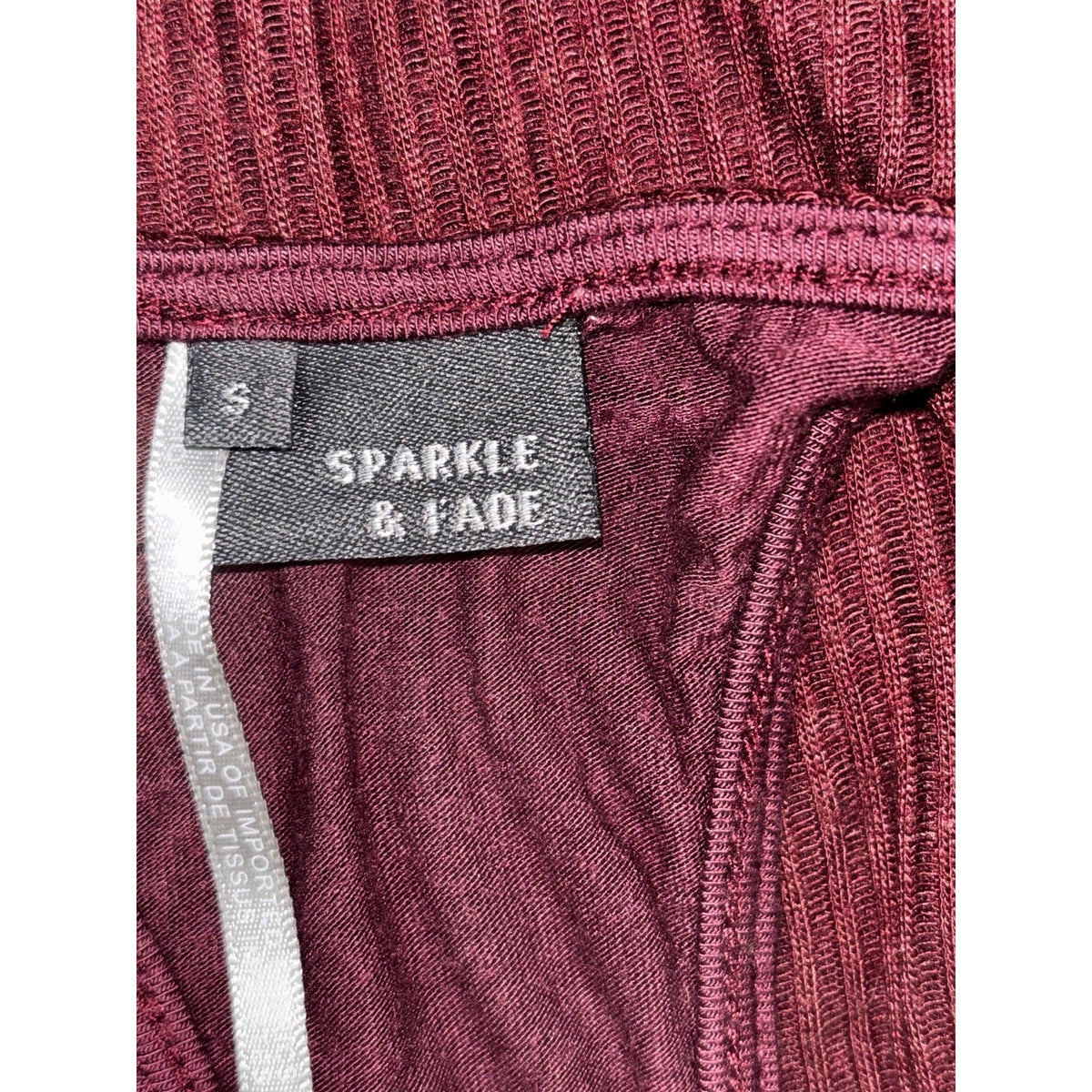 Sparkle & Fade S Burgundy Ribbed Halter Maxi Dress Womens Casual Boho