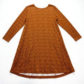 LOFT Outlet Womens S Orange Brown Leopard Print Swing Dress Long Sleeve Boho