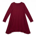 Old Navy Womens S Burgundy Long Sleeve Swing Dress Casual Cozy Boho