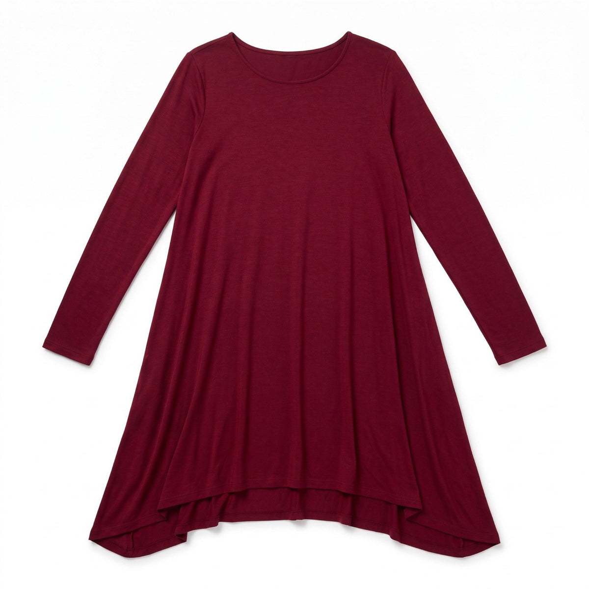 Old Navy Womens S Burgundy Long Sleeve Swing Dress Casual Cozy Boho