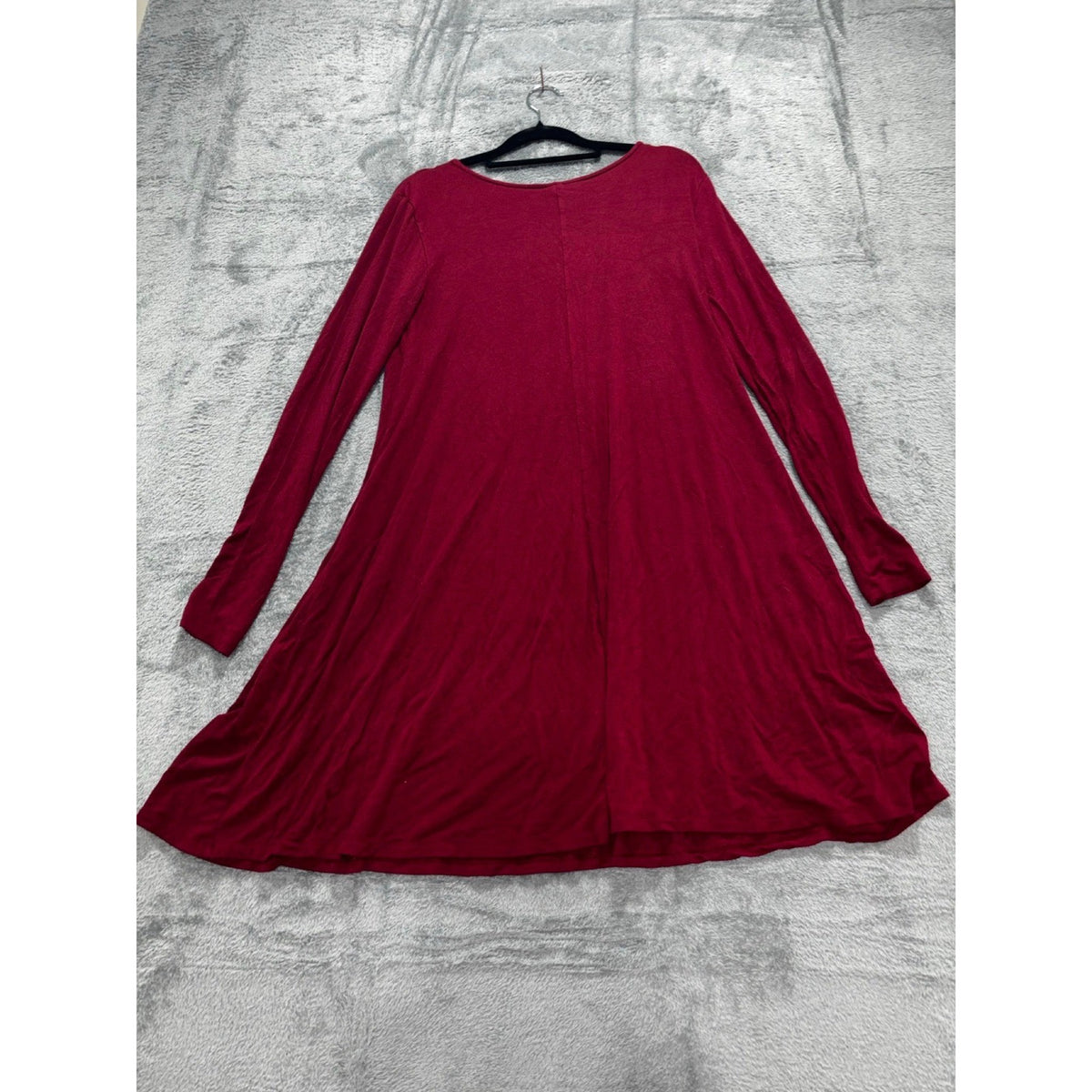 Old Navy Womens S Burgundy Long Sleeve Swing Dress Casual Cozy Boho