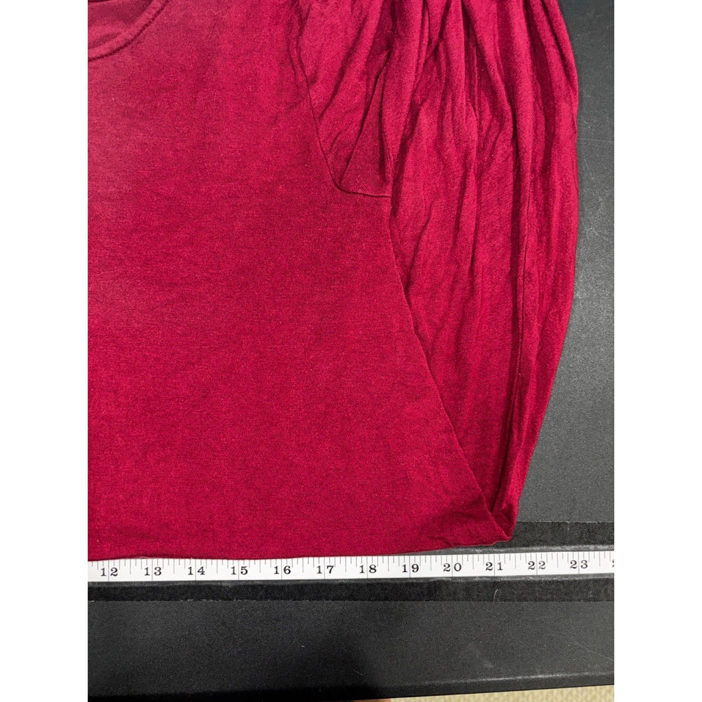 Old Navy Womens S Burgundy Long Sleeve Swing Dress Casual Cozy Boho