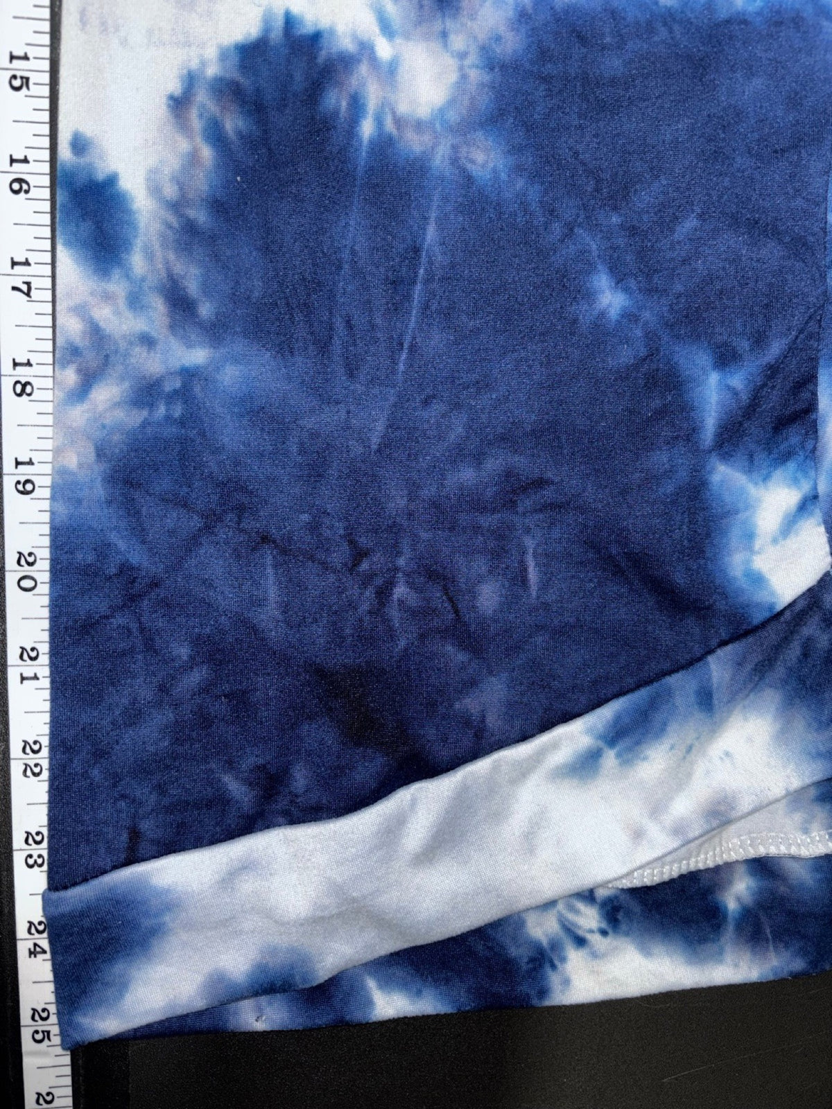 Hello Mello Womens M/L Navy White Tie Dye Long Sleeve Top Casual Cozy
