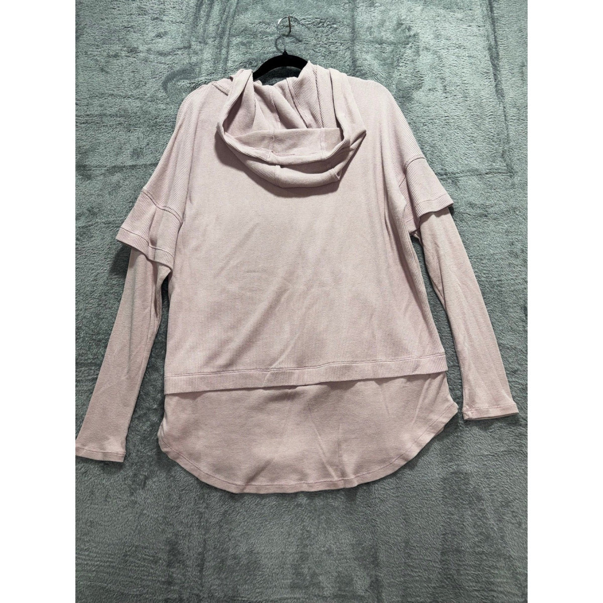 Calvin Klein Performance Womens S Mauve Pink Waffle Knit Hoodie Casual Cozy