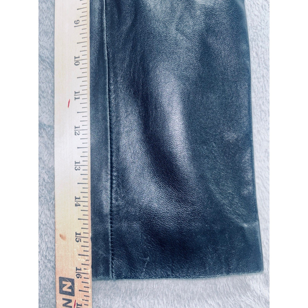 Adler Collection M Black Leather Car Coat Womens Casual Long Jacket