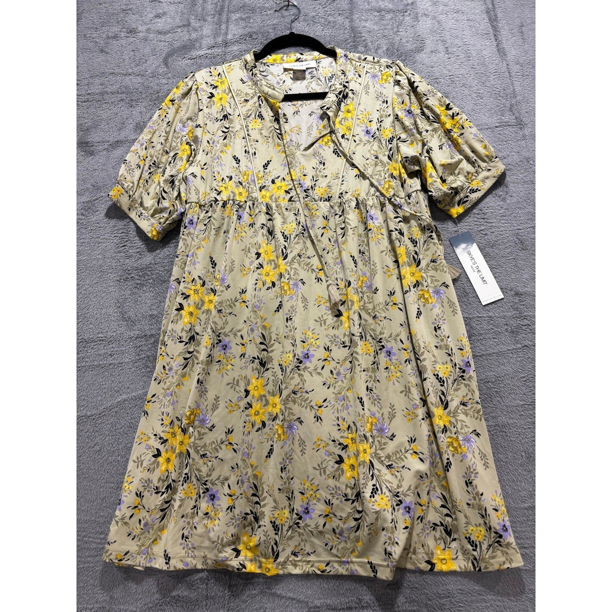 Skye's The Limit PL Womens Green Yellow Floral Babydoll Dress Boho Festival