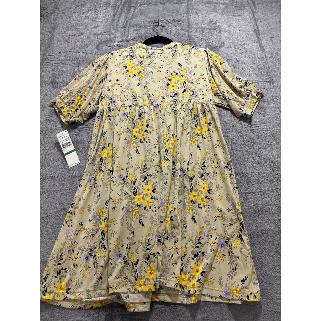 Skye's The Limit PL Womens Green Yellow Floral Babydoll Dress Boho Festival