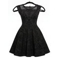 B Tween Girls 14/16 Black Damask Flocked Fit and Flare Dress Sleeveless Party